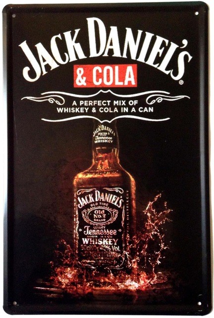 Retro Plechová cedule Jack Daniels and Cola